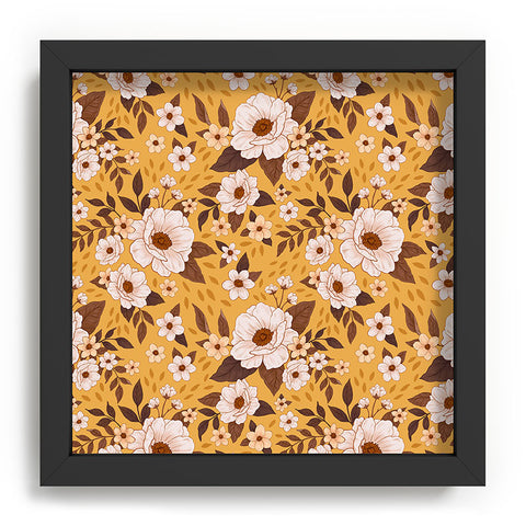 Avenie Delicate Fall Florals Recessed Framing Square