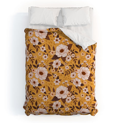 Avenie Delicate Fall Florals Comforter