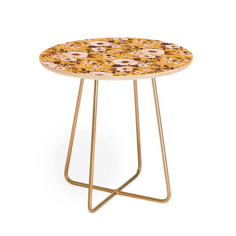 Avenie Delicate Fall Florals Round Side Table