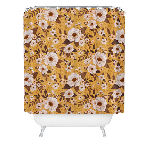 Avenie Delicate Fall Florals Shower Curtain