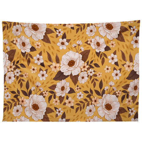 Avenie Delicate Fall Florals Tapestry