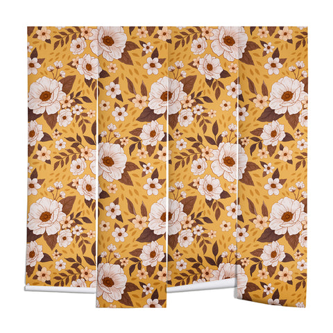 Avenie Delicate Fall Florals Wall Mural
