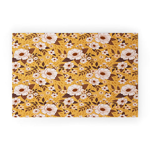 Avenie Delicate Fall Florals Welcome Mat