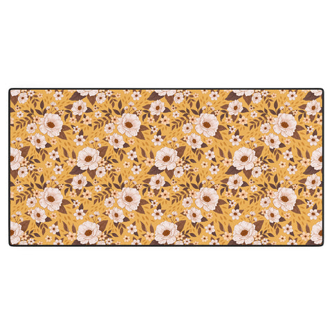 Avenie Delicate Fall Florals Desk Mat