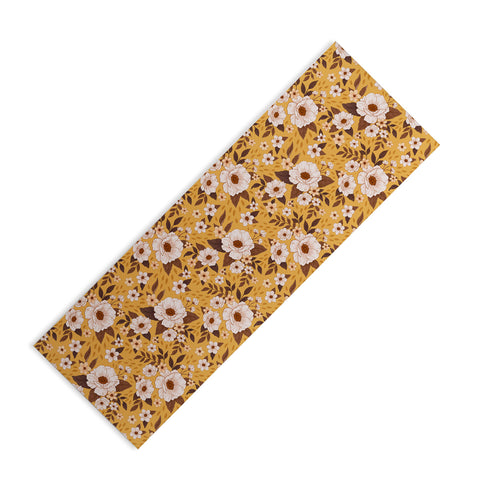 Avenie Delicate Fall Florals Yoga Mat