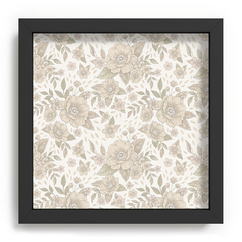 Avenie Delicate Flowers Recessed Framing Square