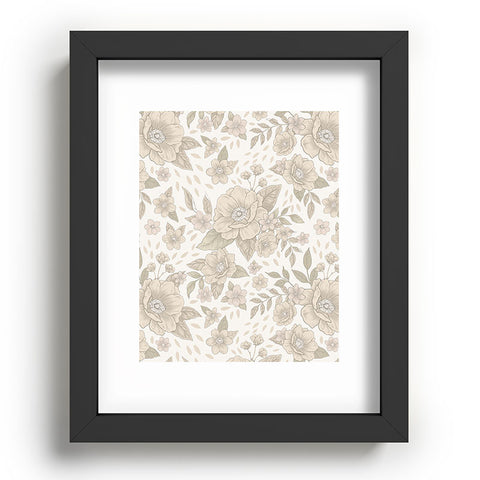 Avenie Delicate Flowers Recessed Framing Rectangle