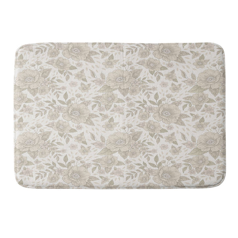 Avenie Delicate Flowers Memory Foam Bath Mat
