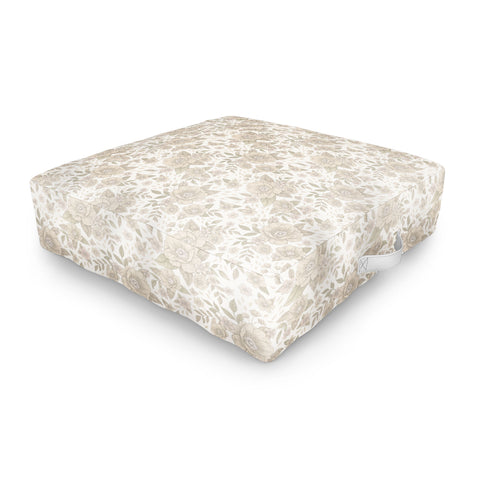Avenie Delicate Flowers Outdoor Floor Cushion