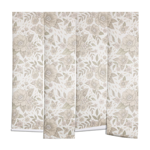 Avenie Delicate Flowers Wall Mural