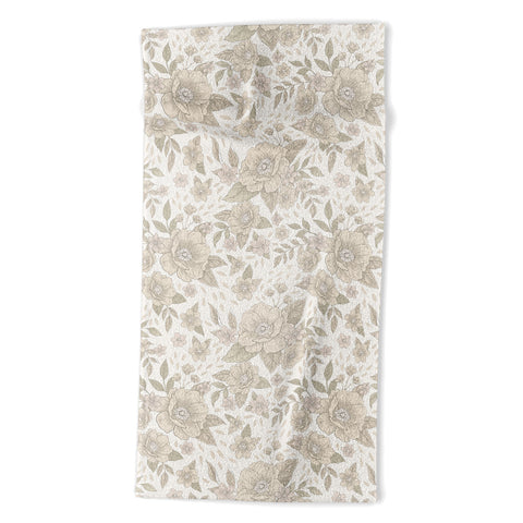 Avenie Delicate Flowers Beach Towel