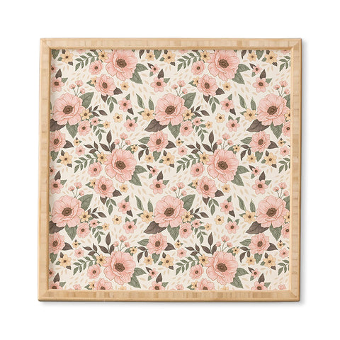 Avenie Delicate Pink Flowers Framed Wall Art