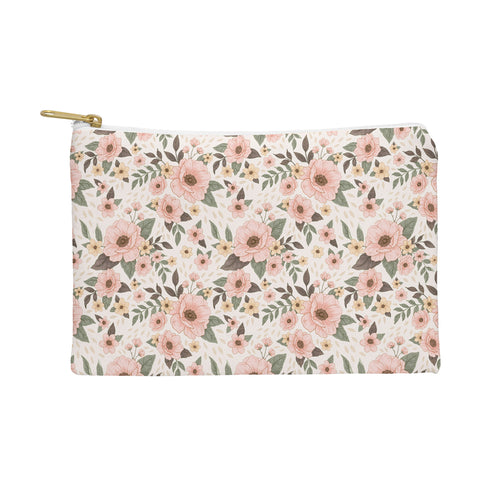 Avenie Delicate Pink Flowers Pouch