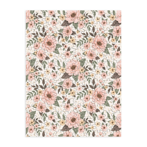 Avenie Delicate Pink Flowers Puzzle