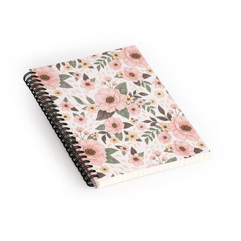 Avenie Delicate Pink Flowers Spiral Notebook