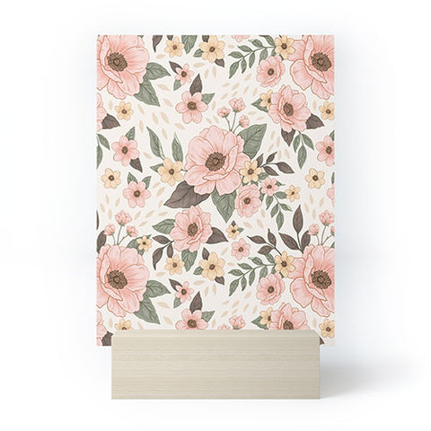 Avenie Delicate Pink Flowers Mini Art Print