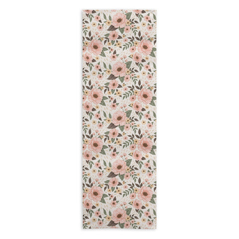 Avenie Delicate Pink Flowers Yoga Towel