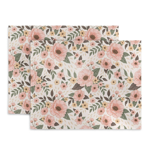 Avenie Delicate Pink Flowers Placemat