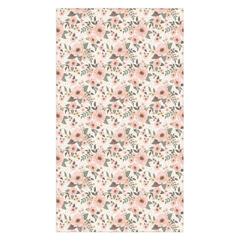 Avenie Delicate Pink Flowers Tablecloth