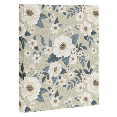 Avenie Delicate Sage Flowers Art Canvas