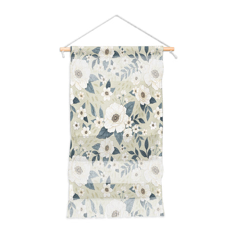 Avenie Delicate Sage Flowers Wall Hanging Portrait