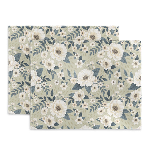 Avenie Delicate Sage Flowers Placemat