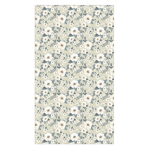 Avenie Delicate Sage Flowers Tablecloth