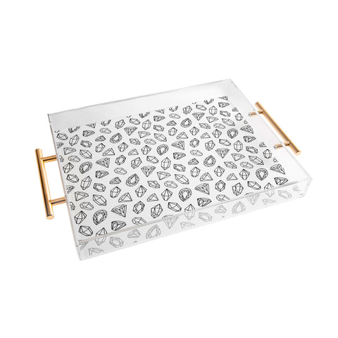 Avenie Diamonds Black and White Acrylic Tray