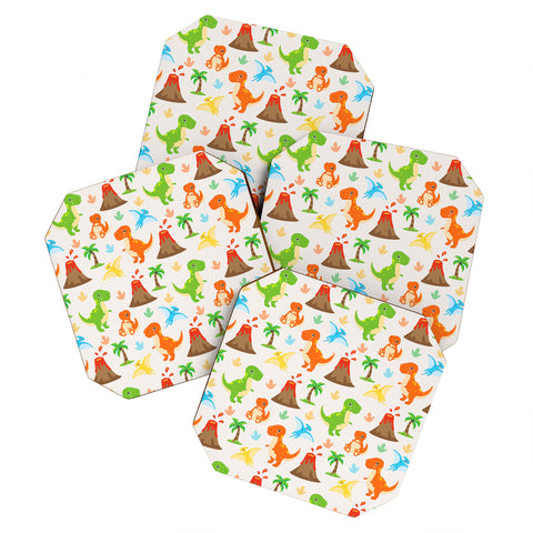 Avenie Dinosaur Pattern T Rex Coaster Set
