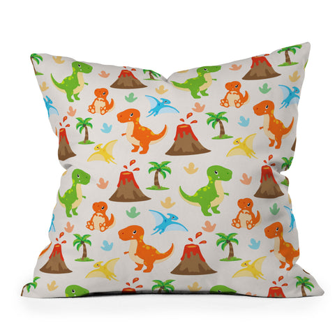 Avenie Dinosaur Pattern T Rex Outdoor Throw Pillow