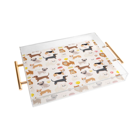 Avenie Dog Pattern Acrylic Tray