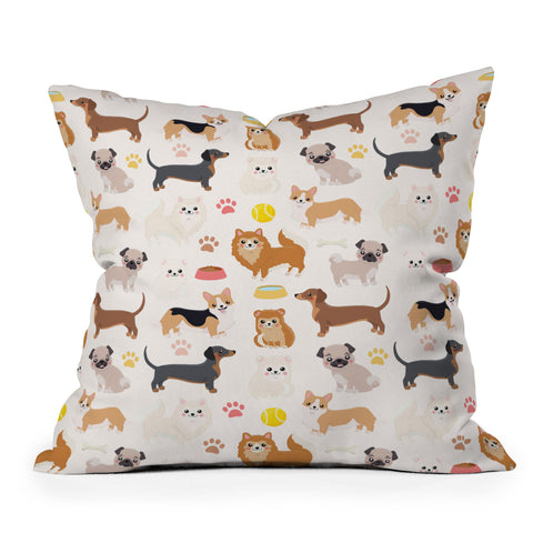 Avenie Dog Pattern Outdoor Throw Pillow