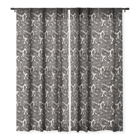 Avenie Enchanted Snake Block Print Sheer Window Curtain