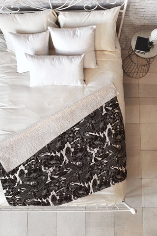 Avenie Enchanted Snake Block Print Fleece Throw Blanket