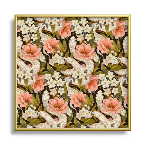 Avenie Enchanted Snake Square Metal Framed Art Print