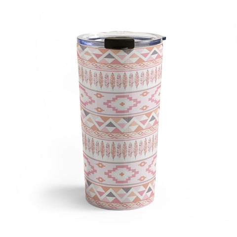 Avenie Feather Aztec Pink Travel Mug