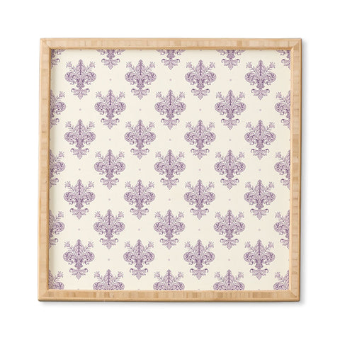 Avenie Fleur De Lis French Lavender Framed Wall Art