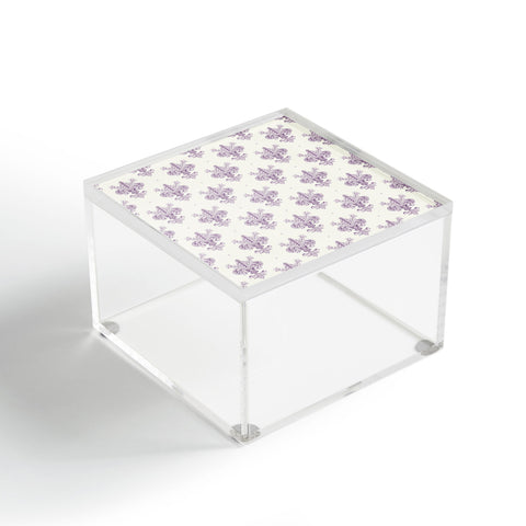 Avenie Fleur De Lis French Lavender Acrylic Box