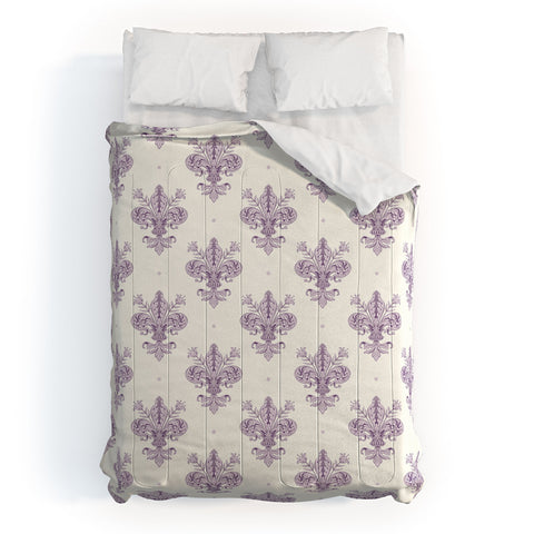 Avenie Fleur De Lis French Lavender Comforter