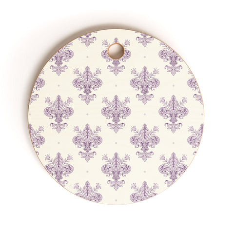 Avenie Fleur De Lis French Lavender Cutting Board Round