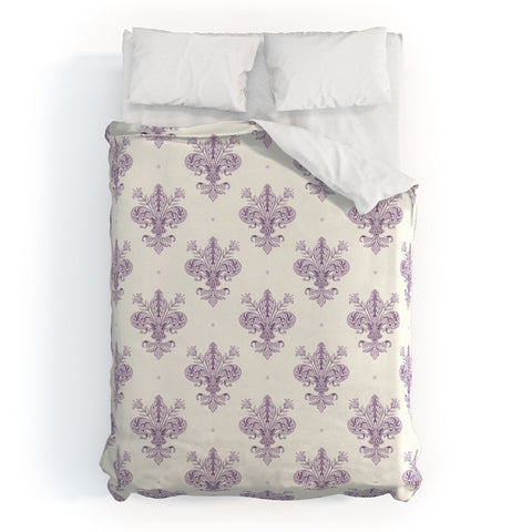 Avenie Fleur De Lis French Lavender Duvet Cover
