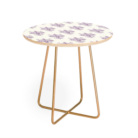 Avenie Fleur De Lis French Lavender Round Side Table
