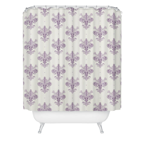 Avenie Fleur De Lis French Lavender Shower Curtain