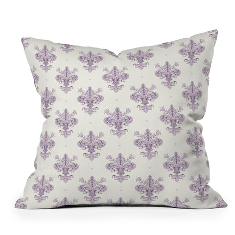 Avenie Fleur De Lis French Lavender Throw Pillow