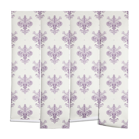 Avenie Fleur De Lis French Lavender Wall Mural
