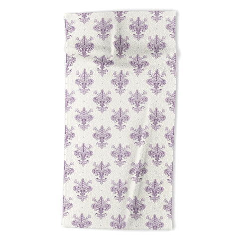 Avenie Fleur De Lis French Lavender Beach Towel