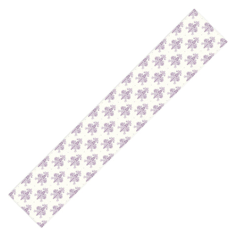 Avenie Fleur De Lis French Lavender Table Runner