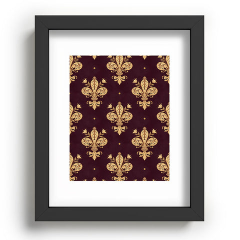 Avenie Fleur De Lis In Royal Burgundy Recessed Framing Rectangle