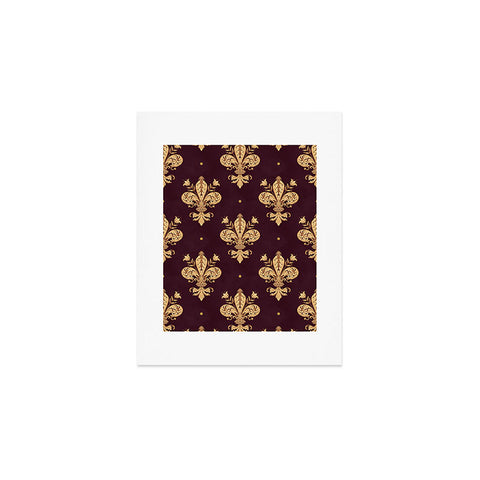 Avenie Fleur De Lis In Royal Burgundy Art Print
