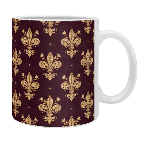 Avenie Fleur De Lis In Royal Burgundy Coffee Mug